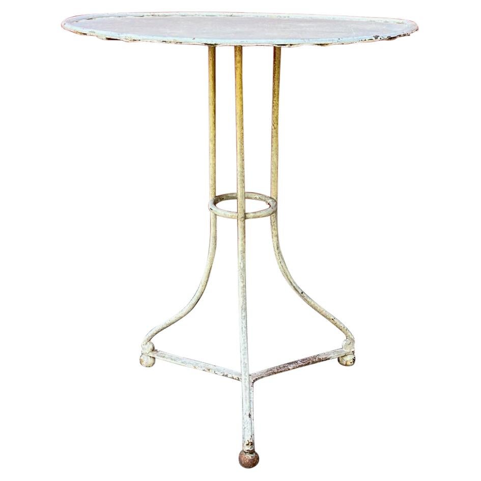 Small Round Painted French Bistro Table For Sale