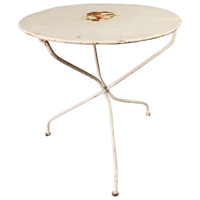 Small Round Painted French Bistro Table, Small Round Bistro Table