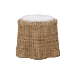 Small Round Rattan Ottoman