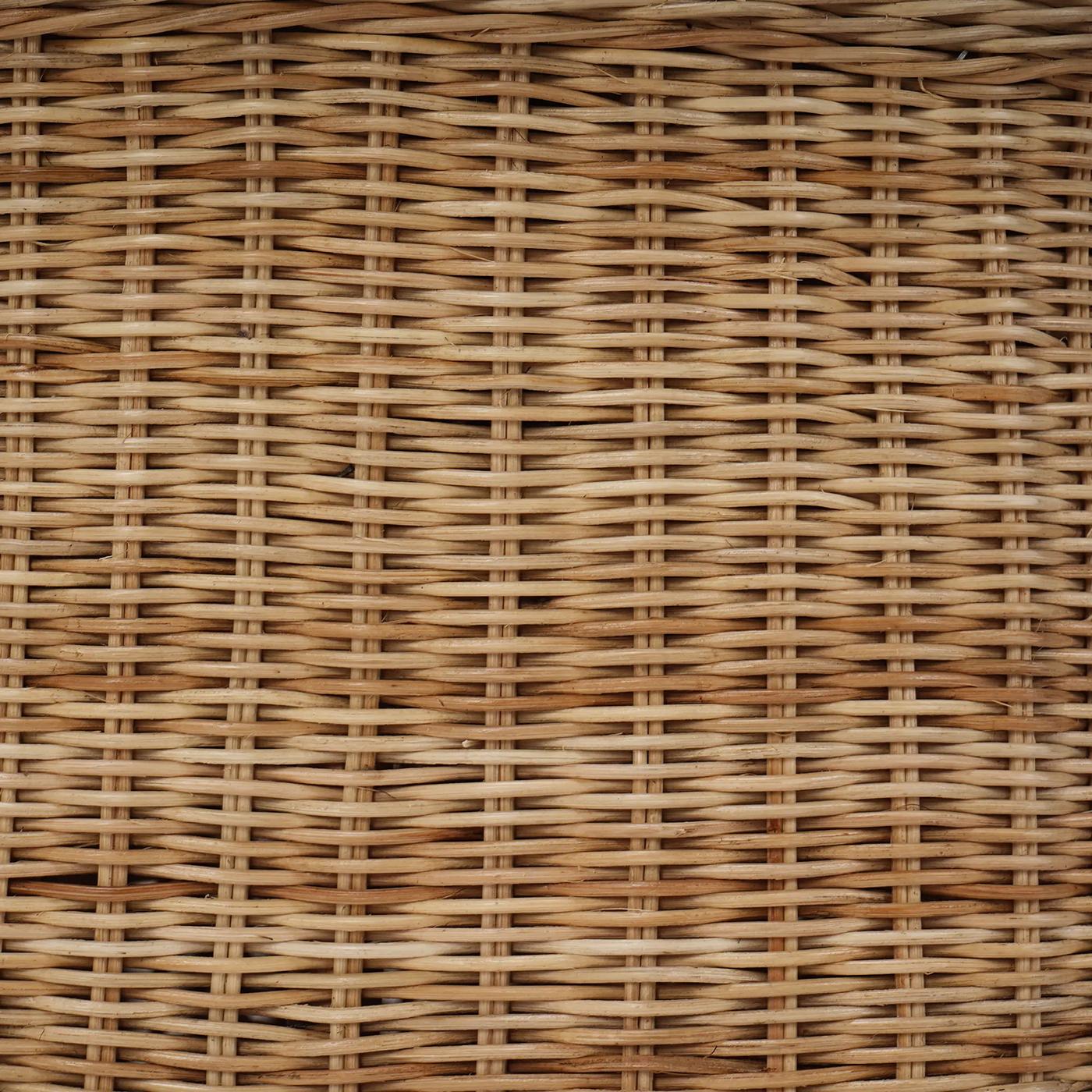 Indonésien Petit pouf rond en rotin en vente
