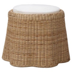 Small Round Rattan Ottoman