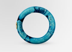 Small Round Rock Bangle in Moody Blue