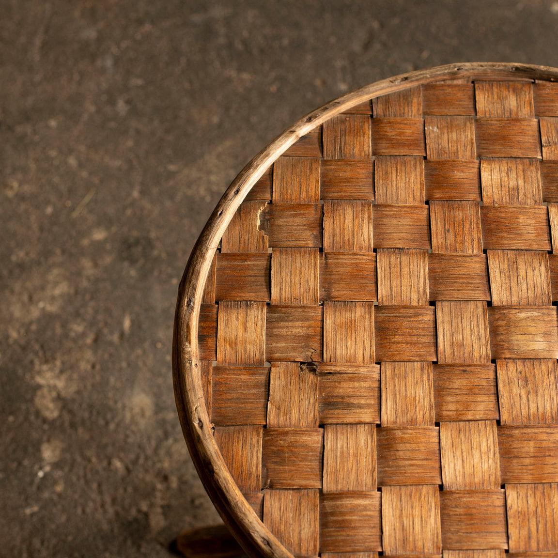 Small Round Side Table for Pascal Raffier Vannerie, Circa 1950s, France In Good Condition In Edogawa-ku Tokyo, JP