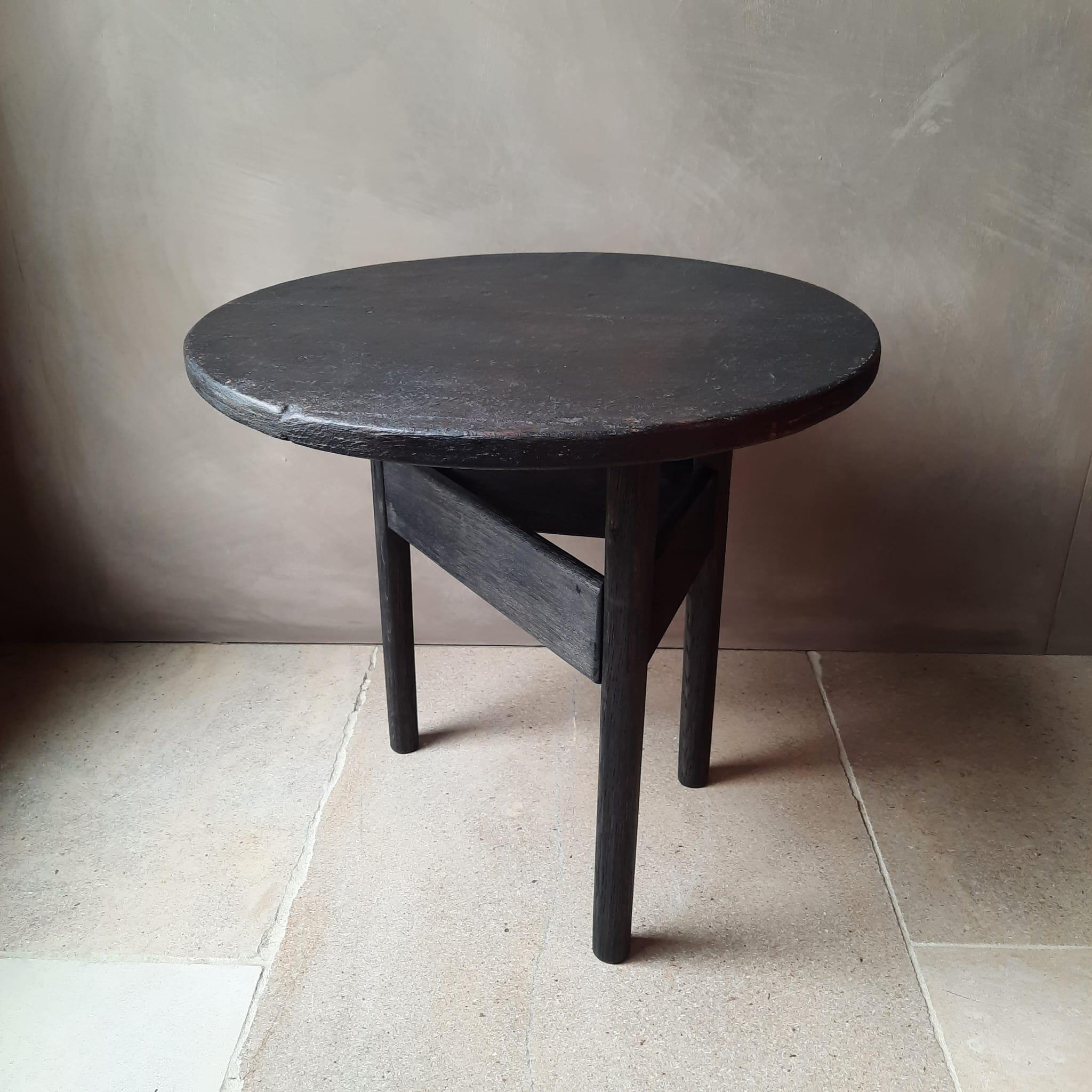 Small Round Side Table Reclaimed Wood For Sale 2