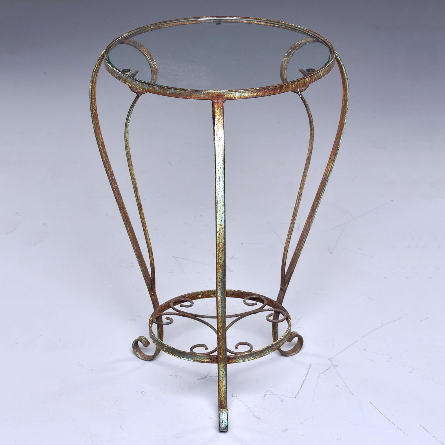 small round glass top table