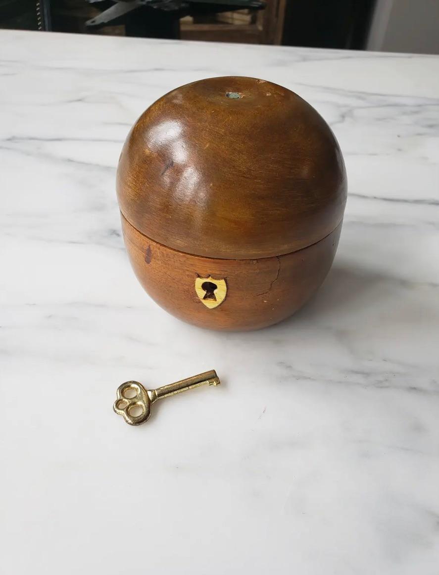 Rustic Small Round Tea Caddy For Sale