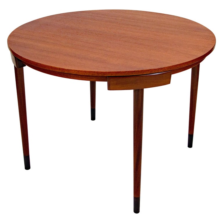 Small Round Teak Dining Table, Frem Røjle at 1stDibs