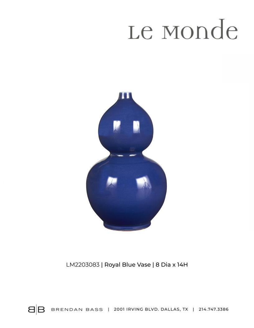 Poteries Petit vase empilé bleu royal  en vente