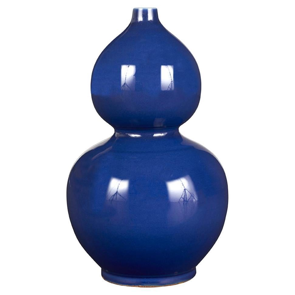 Small Royal Blue Stacked Vase  For Sale