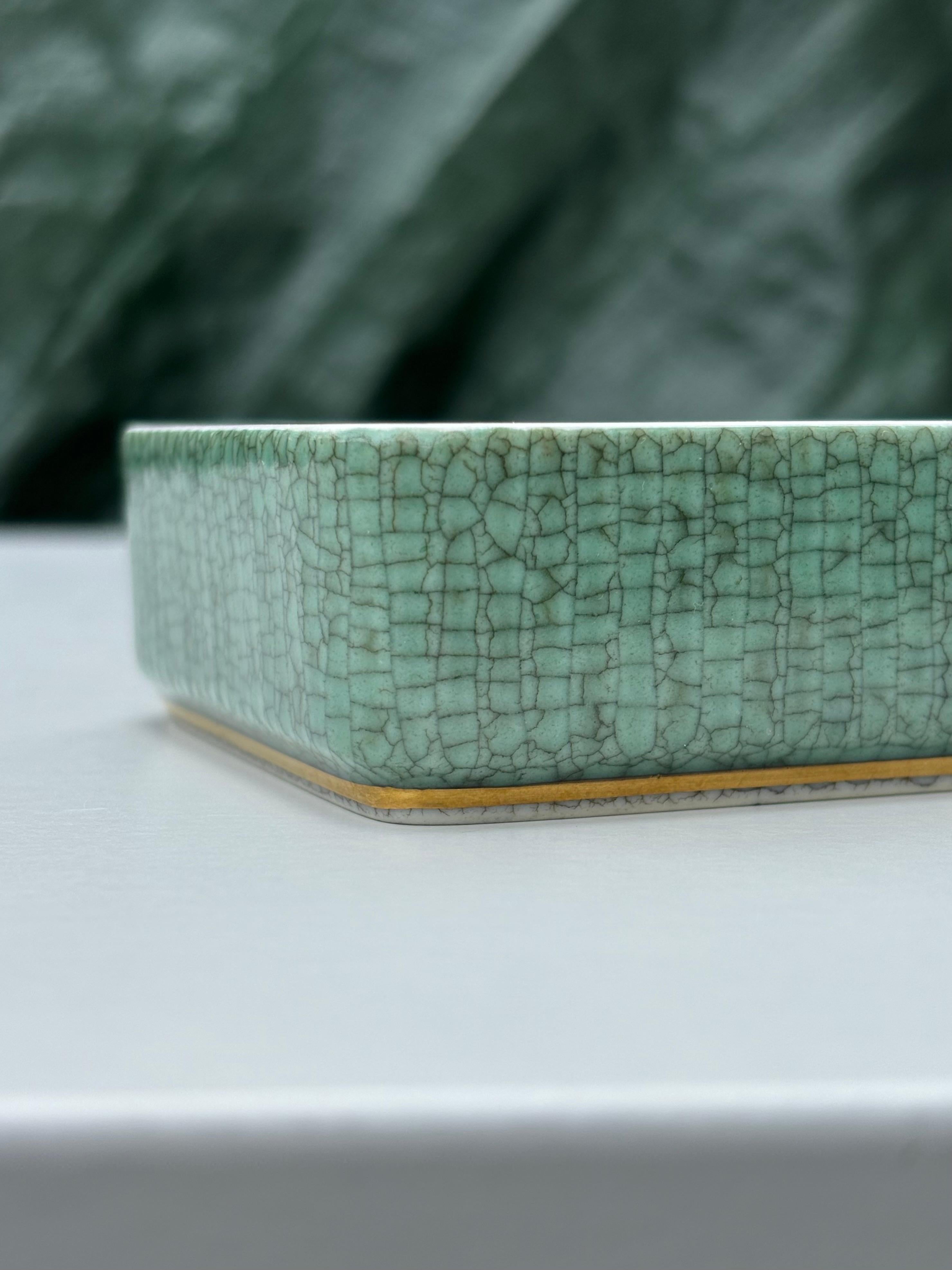 Small Royal Copenhagen Cracklé Glaze Vide-Poche, 1950s For Sale 2