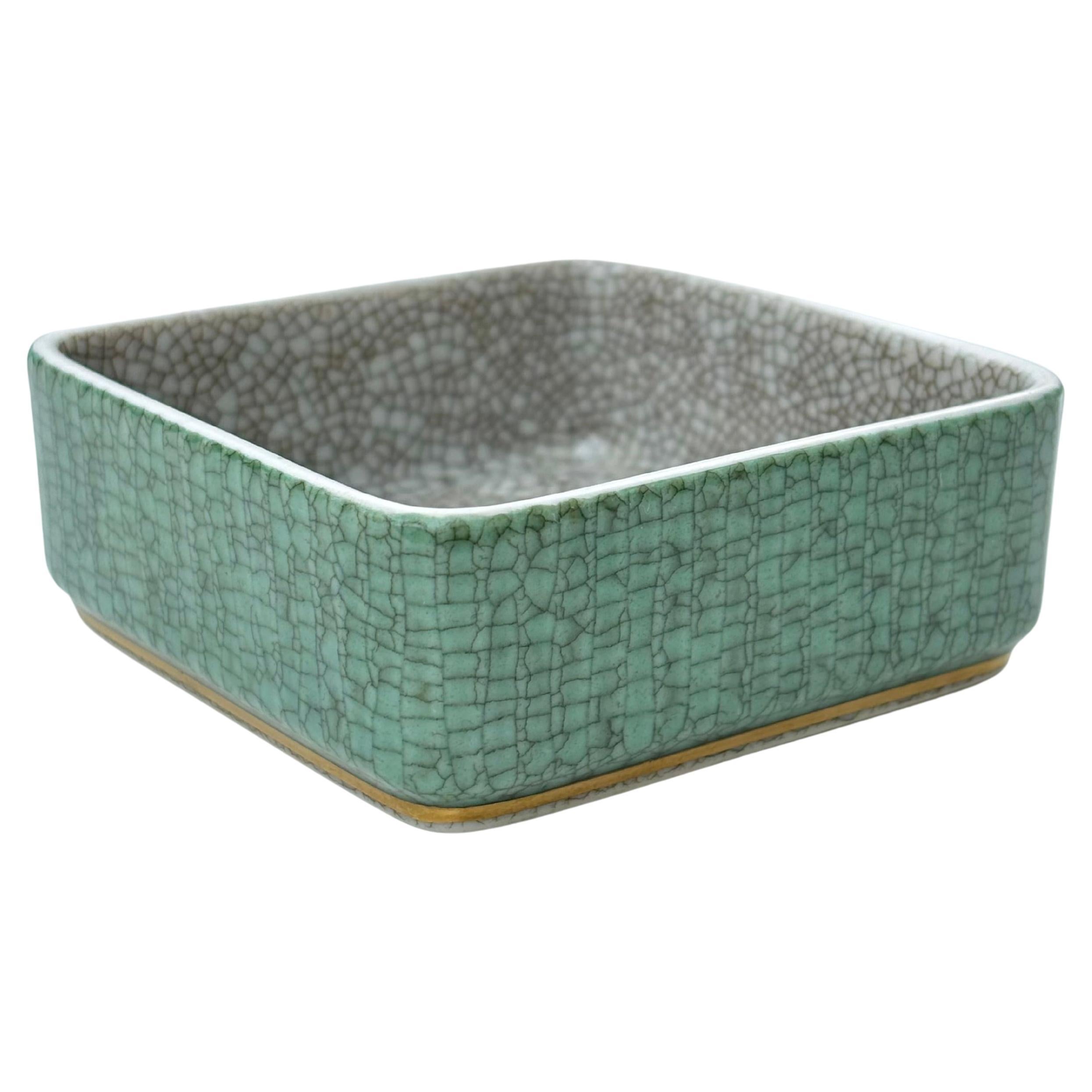 Small Royal Copenhagen Cracklé Glaze Vide-Poche, 1950s For Sale