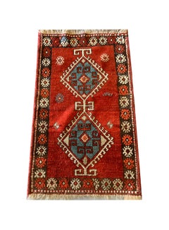 Small Rug Red Oriental Carpet, Antique Geometric Hallway Rug Door Mat