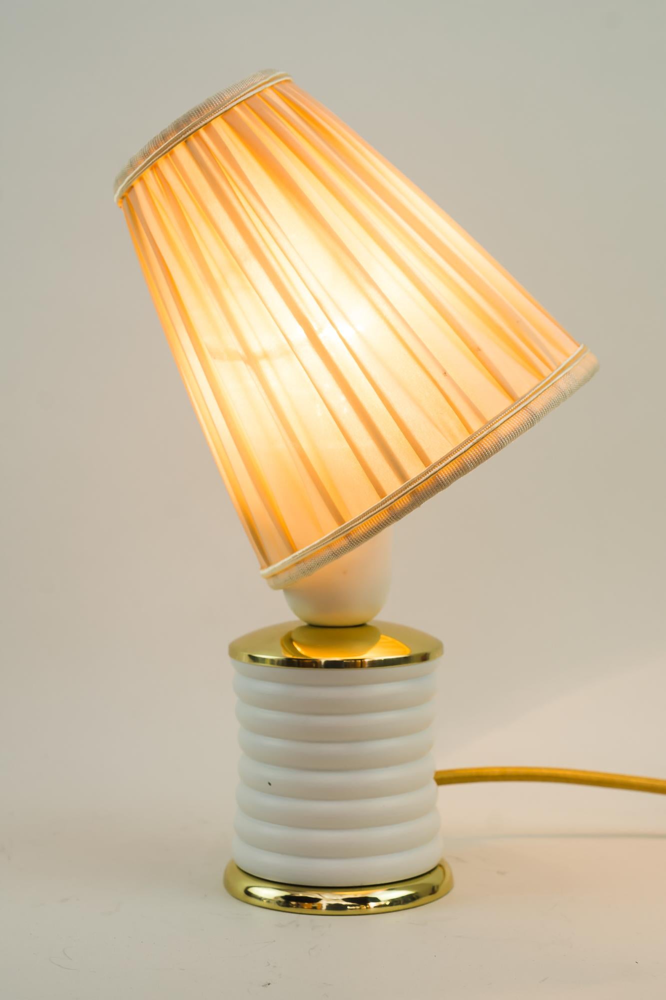 Small Rupert Nikoll Table Lamp with Fabric Shade Around 1950s For Sale 1