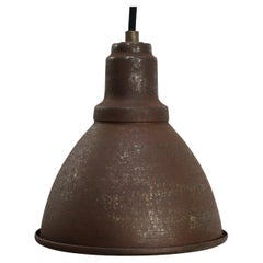Small Rust Metal Vintage Industrial Factory Pendant Hanging Light