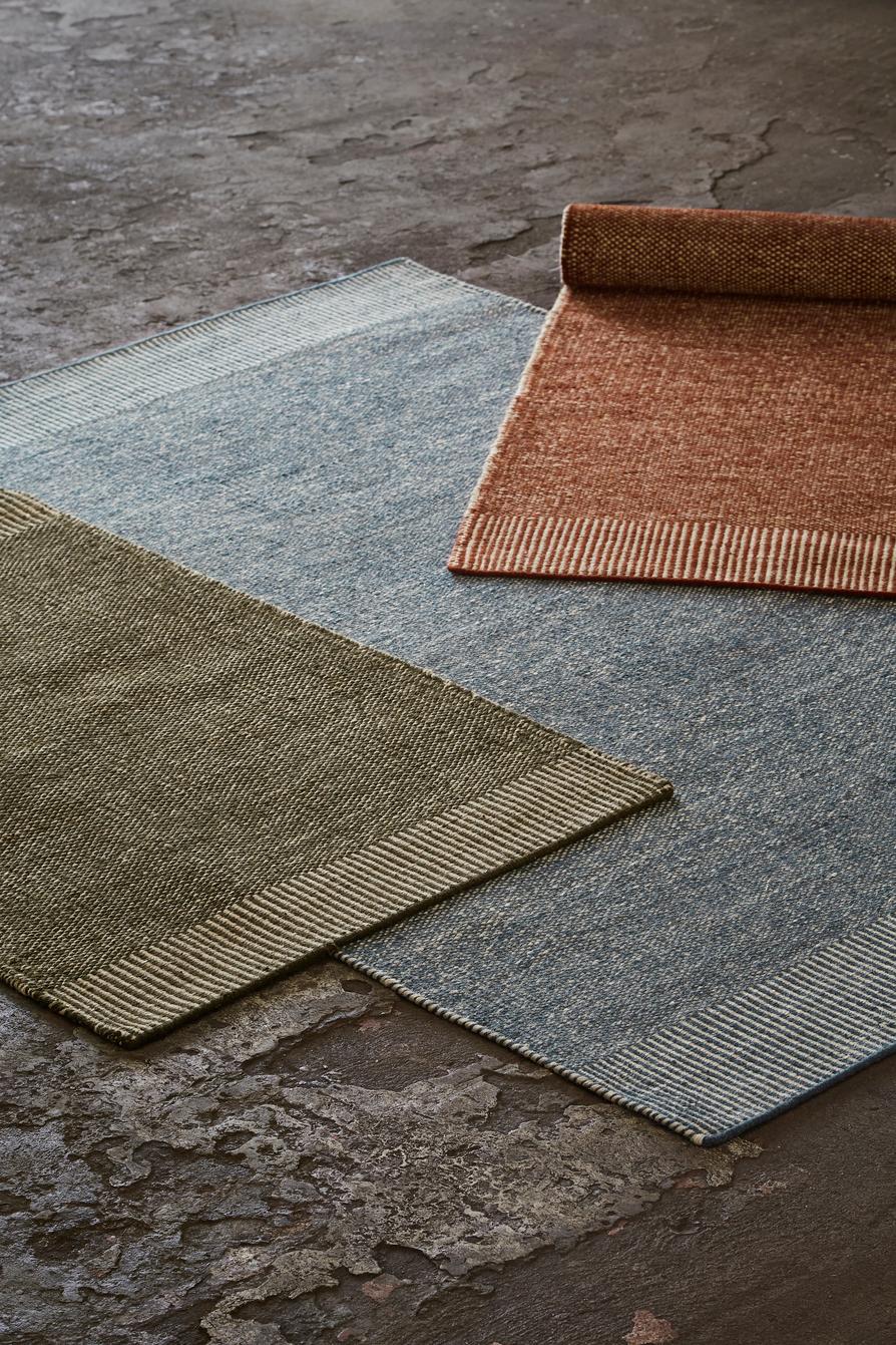 Wool Small Rust Rombo Rug by Studio MLR For Sale
