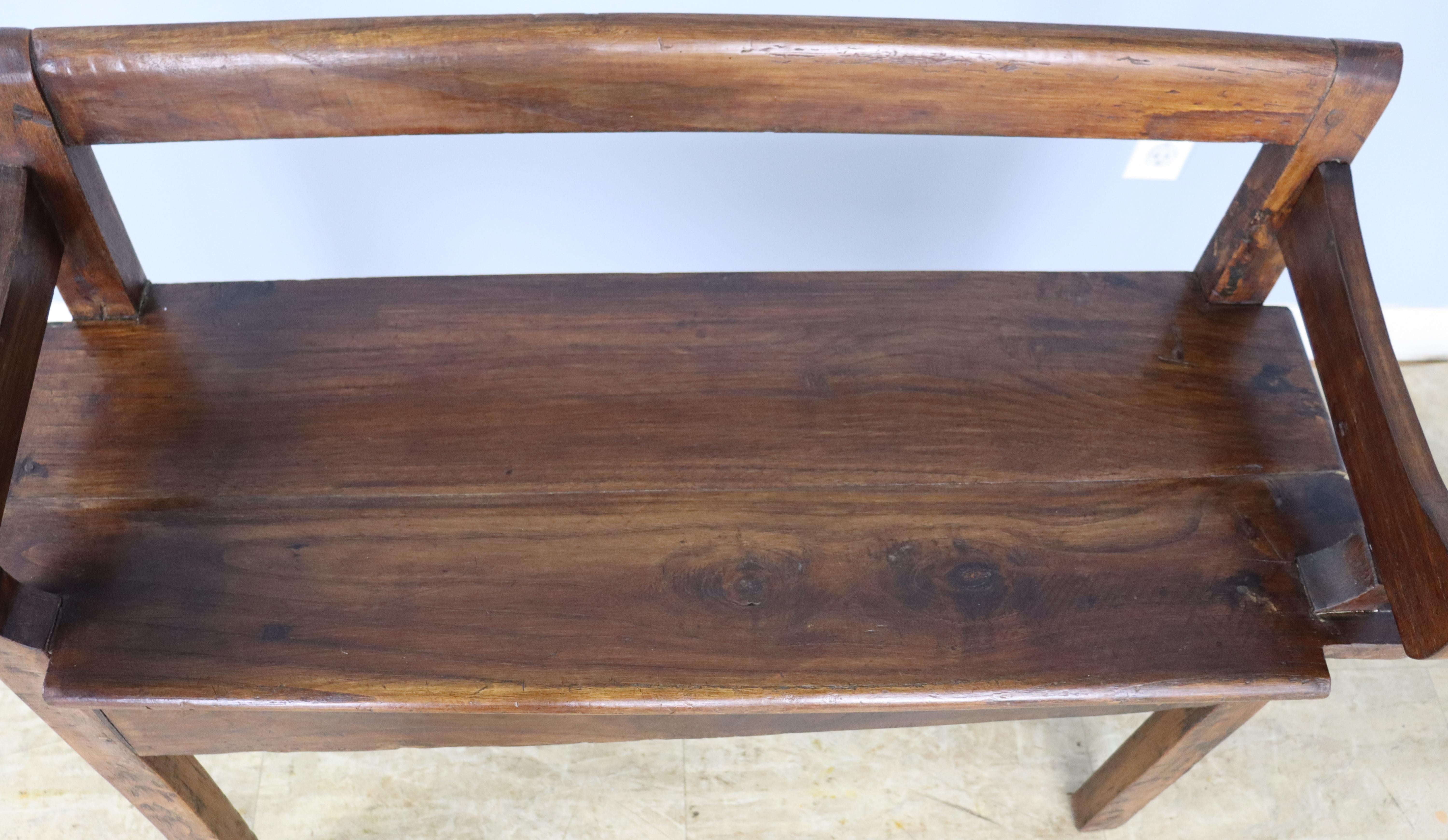 Small Rustic Antique Chestnut Bench For Sale 1