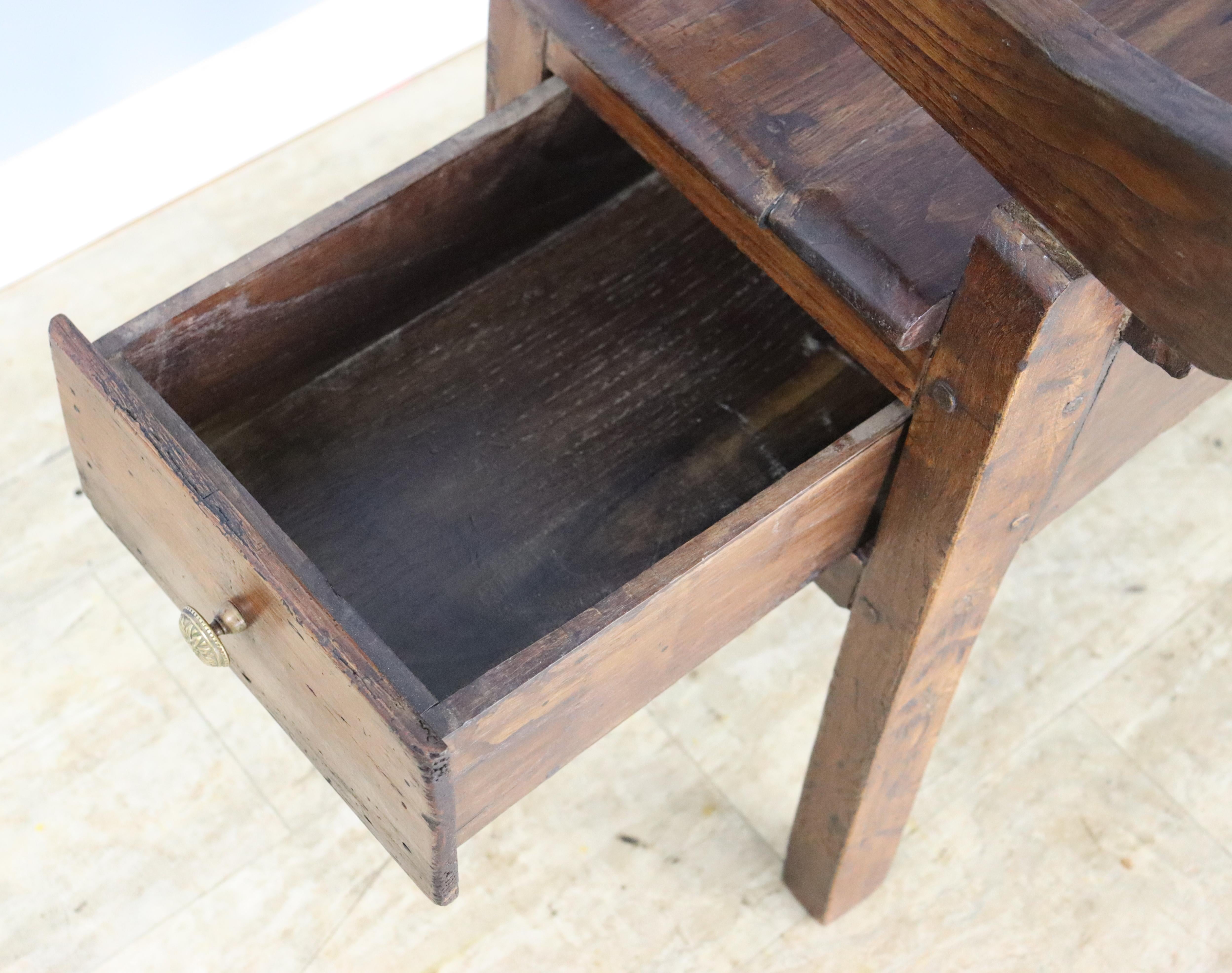 Small Rustic Antique Chestnut Bench For Sale 2