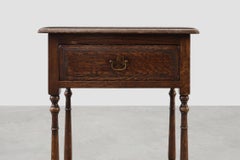 Small rustic cabinet with drawer or nightstand in oak, France 19th century