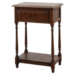 Small rustic cabinet with drawer or nightstand in oak, France 19th century