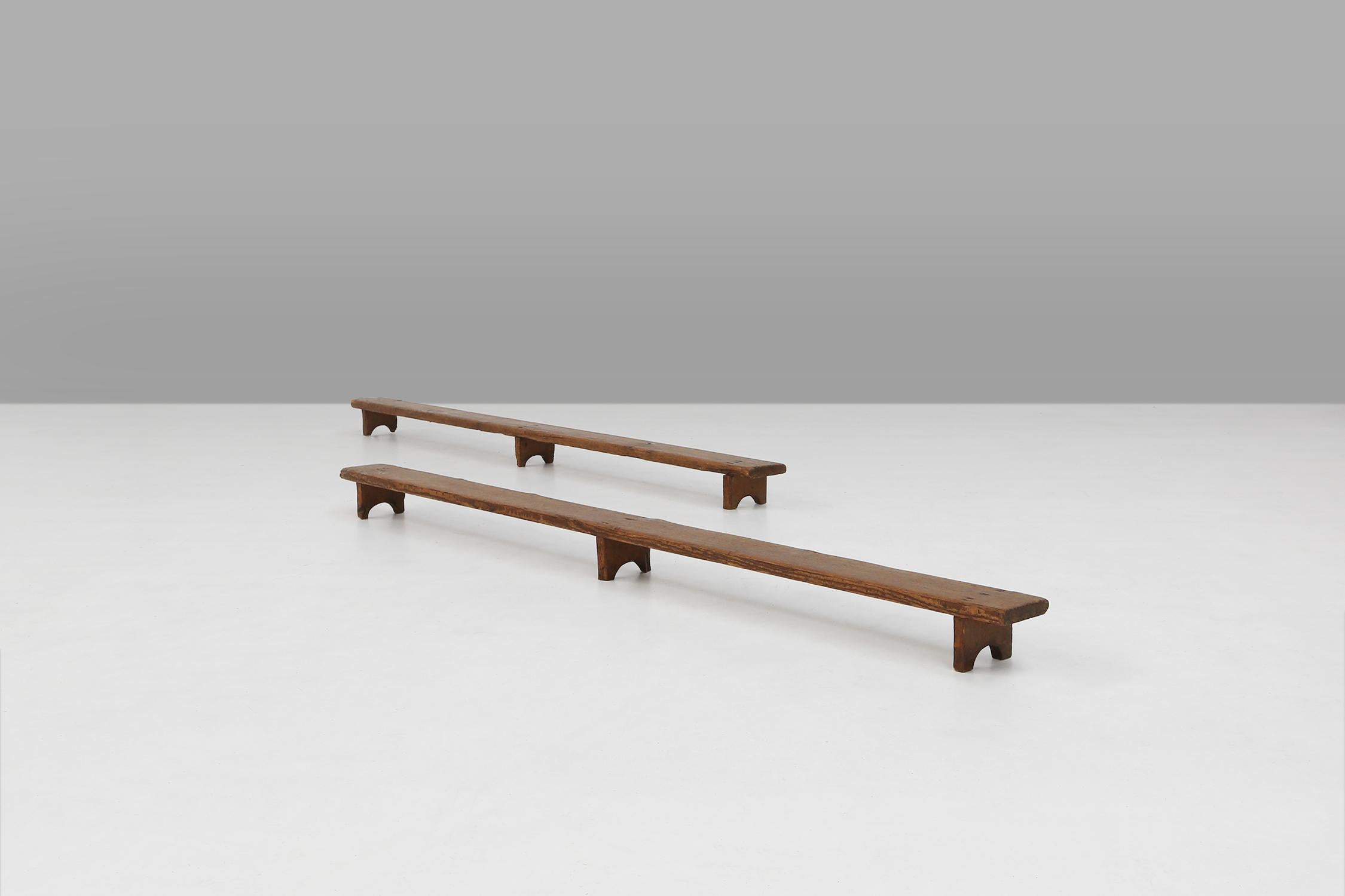 Small rustic French benches 1850 For Sale 6