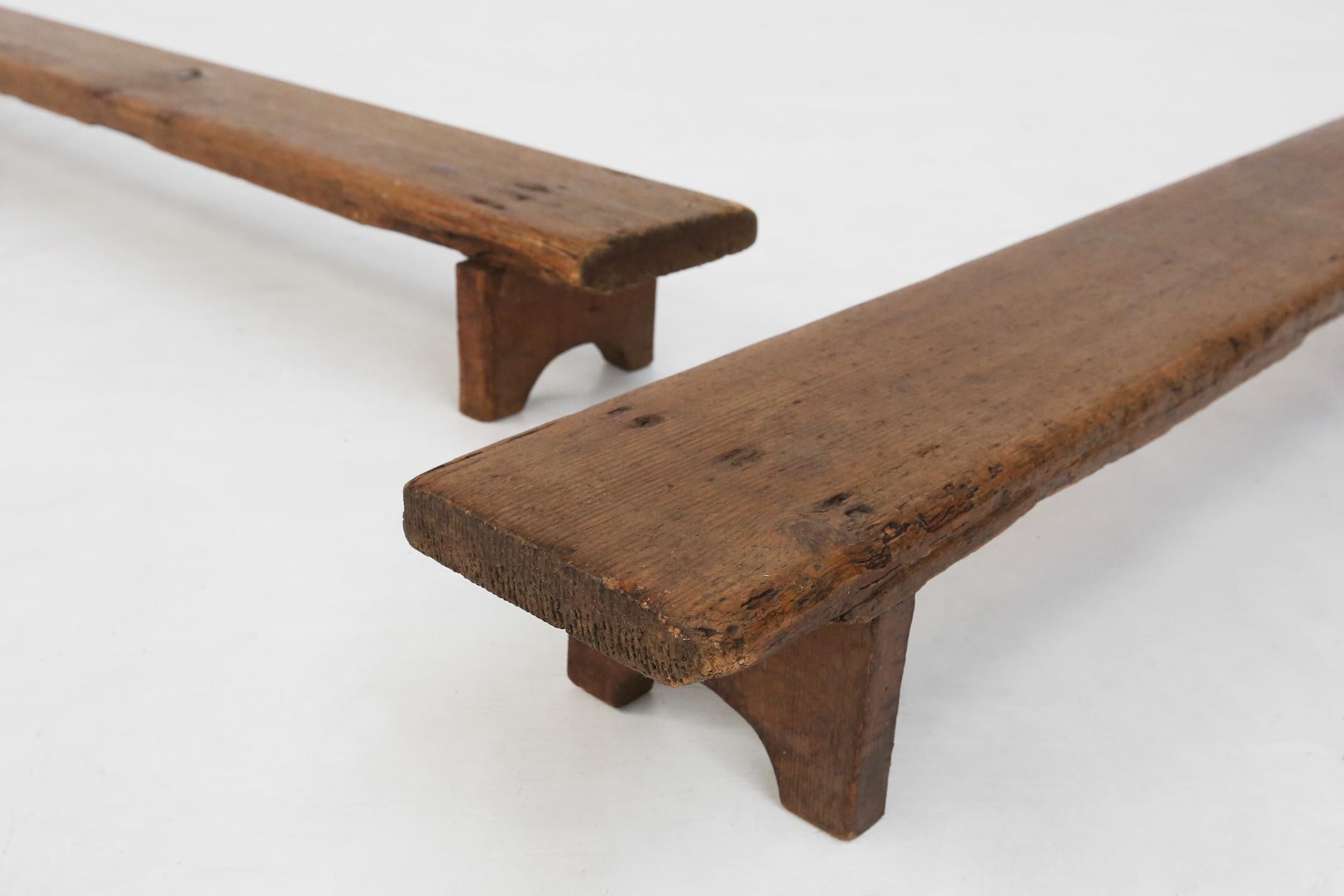 Mid-19th Century Small rustic French benches 1850 For Sale