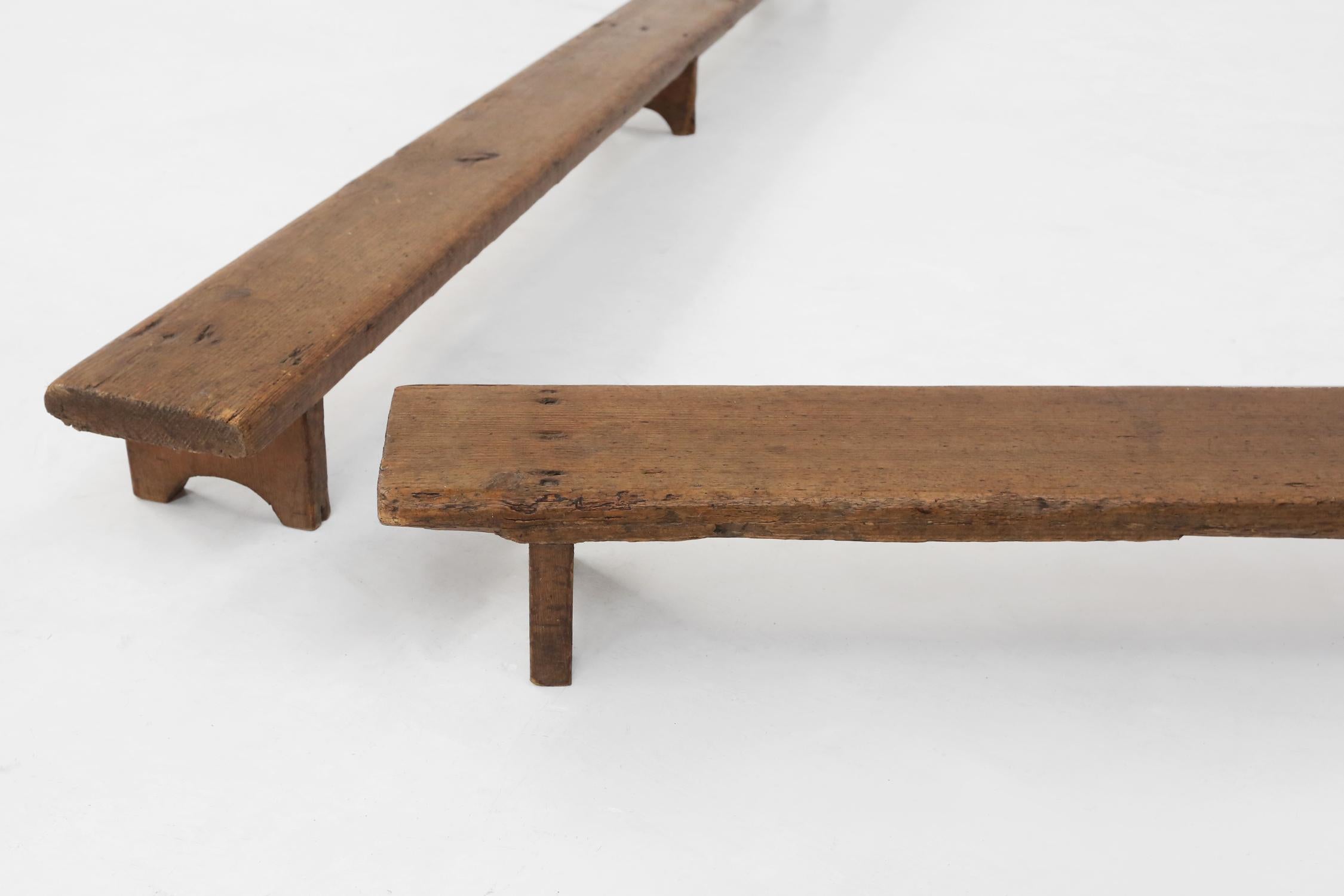 Small rustic French benches 1850 For Sale 1
