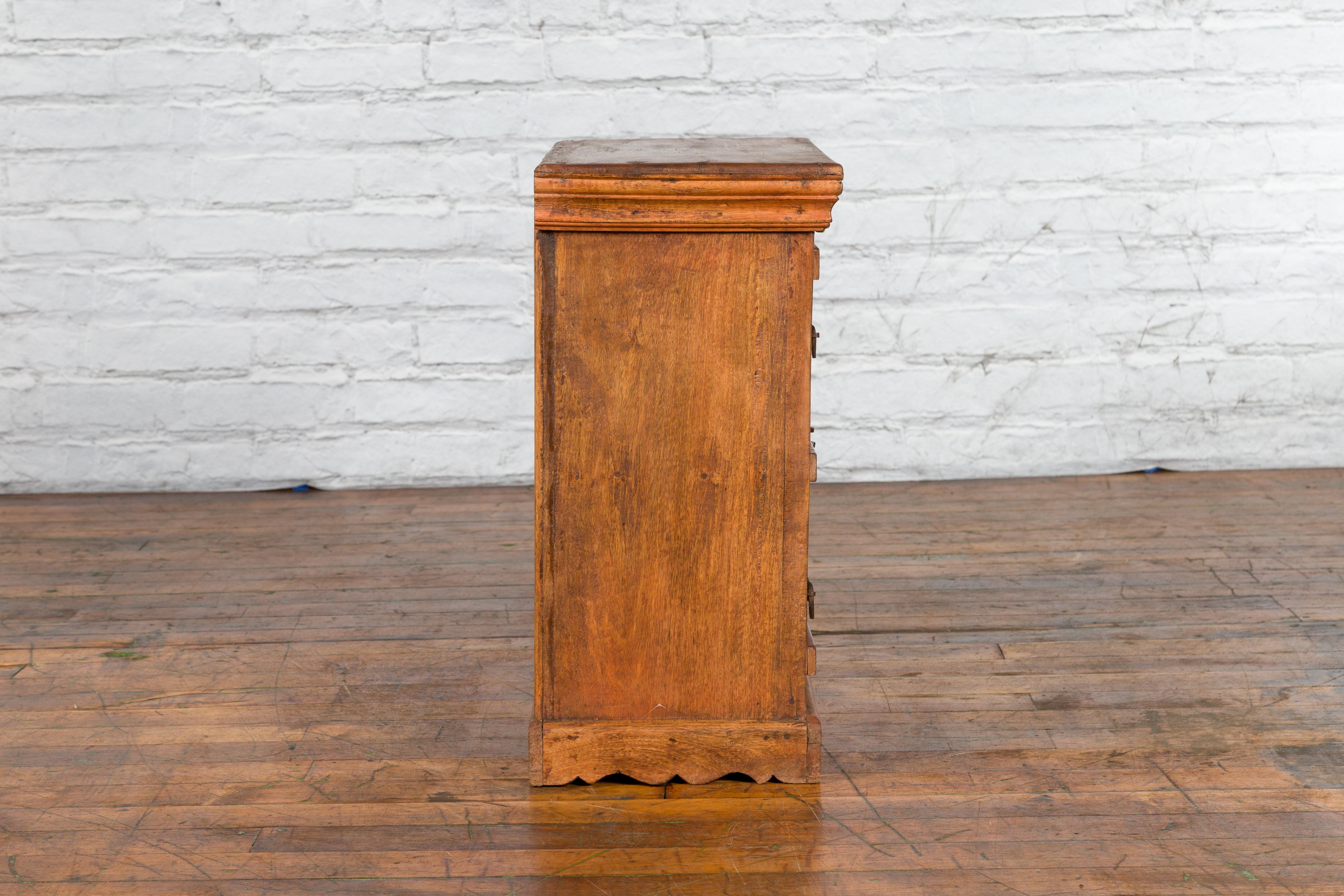 Small Rustic Indian Vintage Sheesham Wood Single Cabinet with Iron Hardware For Sale 8