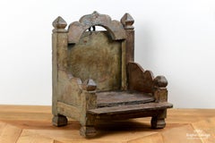 Small Rustic Wooden Wall Hung Indian Shrine, 20th Century