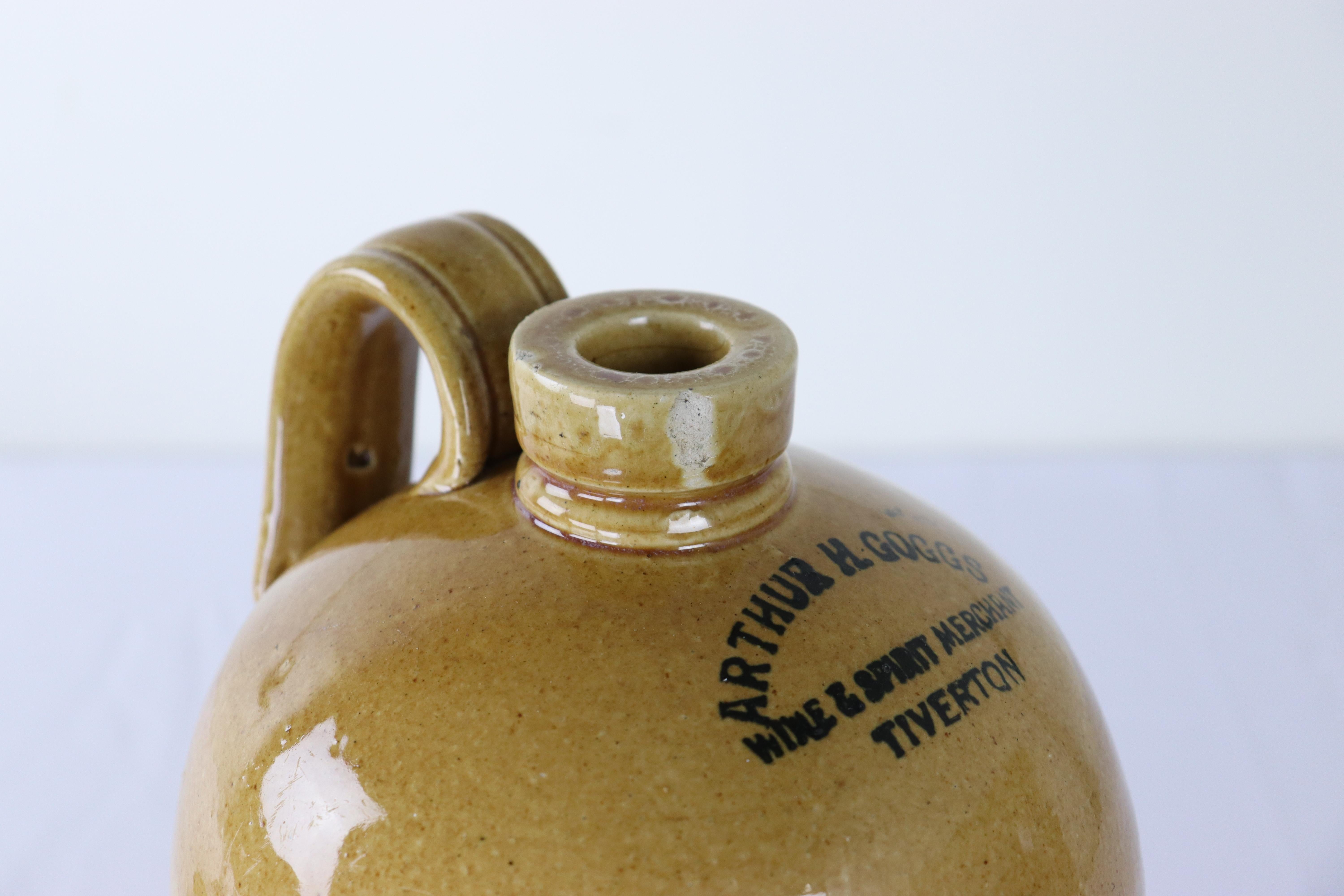 Pottery Small Salt Glazed Brewery Jug from Arthur Goggs, Tiverton England