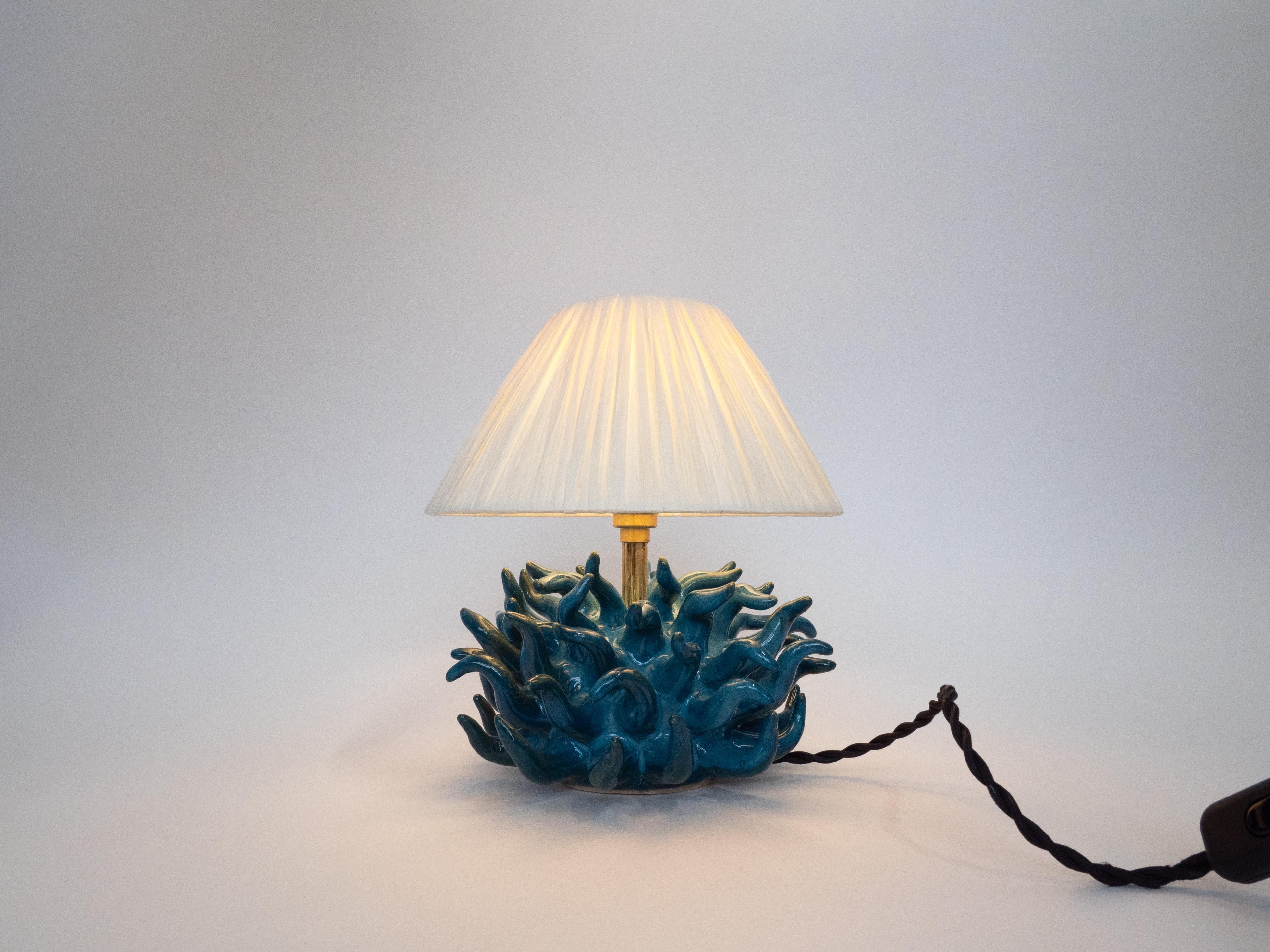European Small Saltare Sea Green Table Lamp