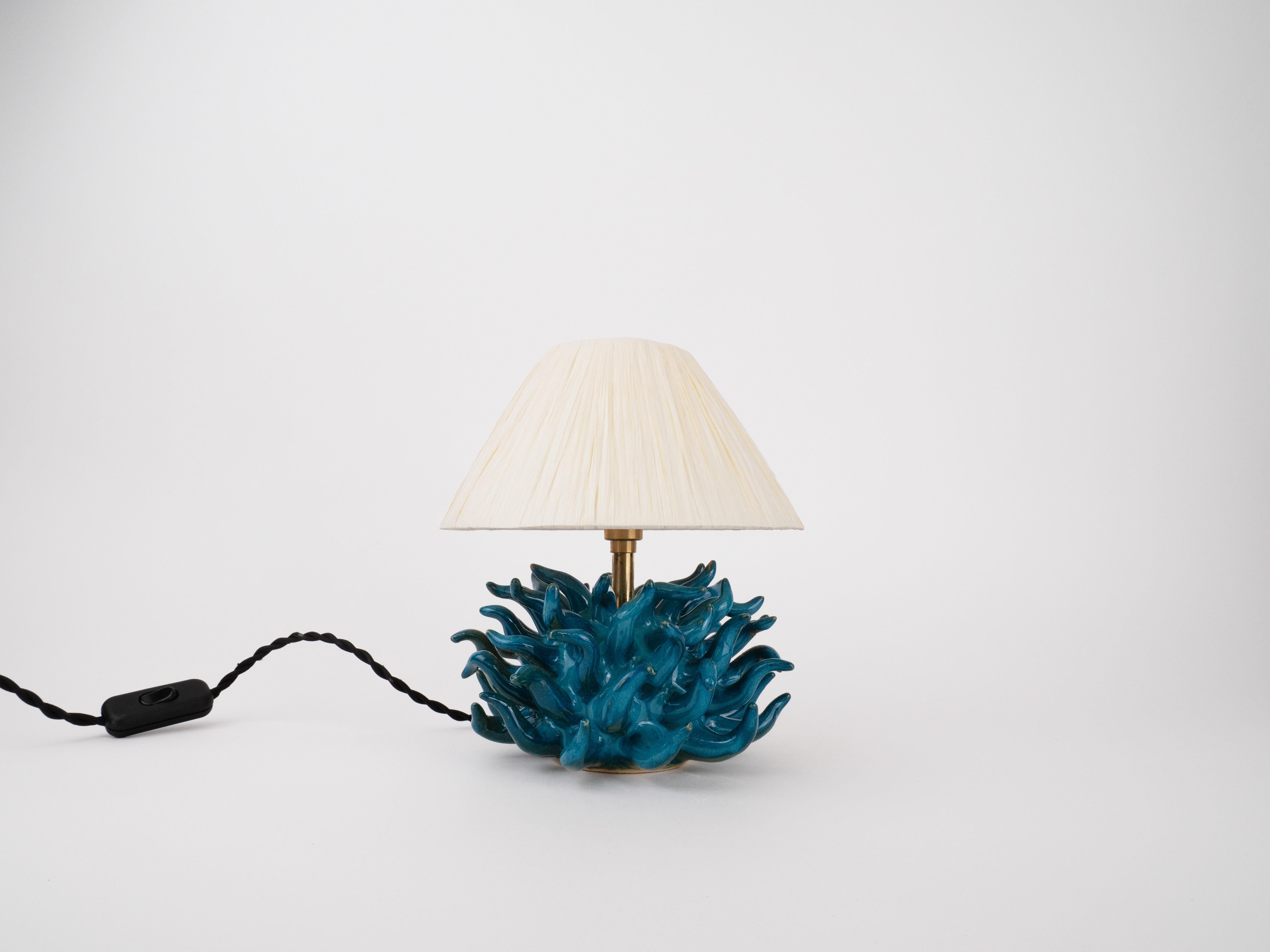 Hand-Crafted Small Saltare Sea Green Table Lamp