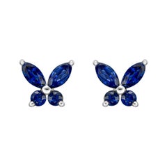 Small Sapphire Butterfly Stud Earrings