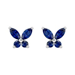 Small Sapphire Butterfly Stud Earrings