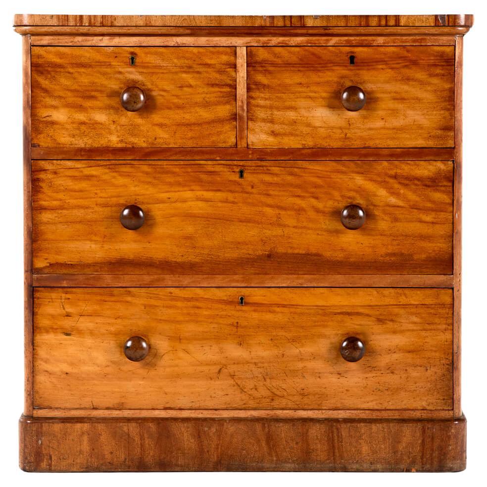 Small Satin Birch Chest of drawers For Sale