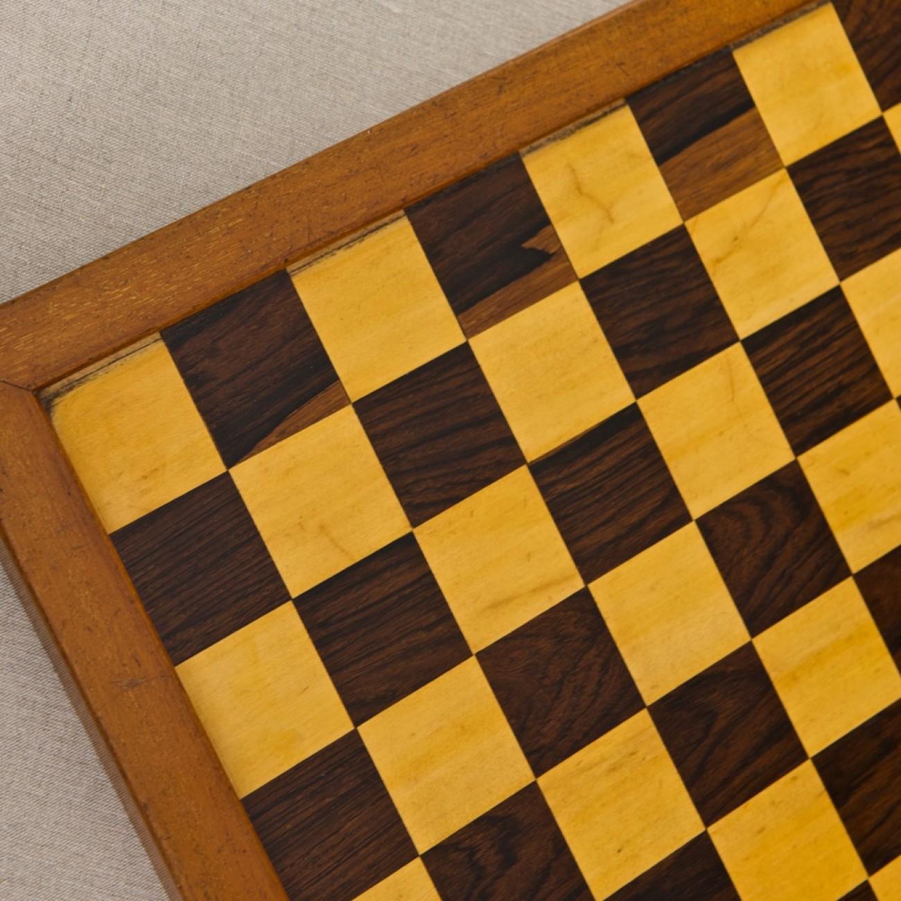 Early 20th Century Small Satinwood and Rosewood Chess Board, circa 1920