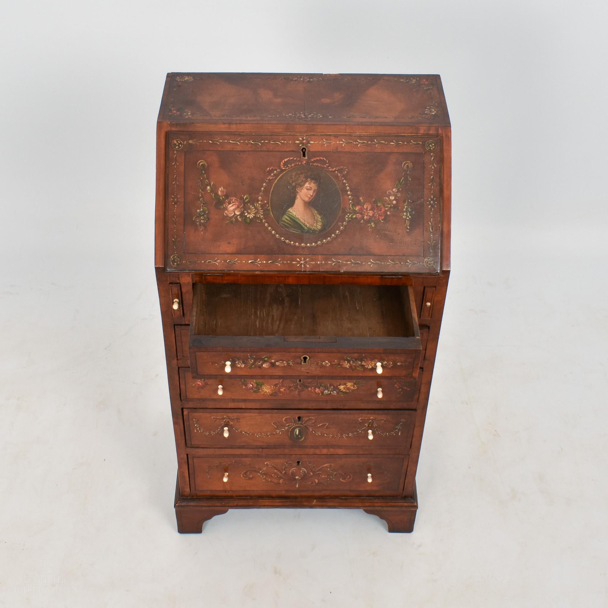 Childs Exceptionally Rare Satinwood Bureau Desk circa 1770 For Sale 1