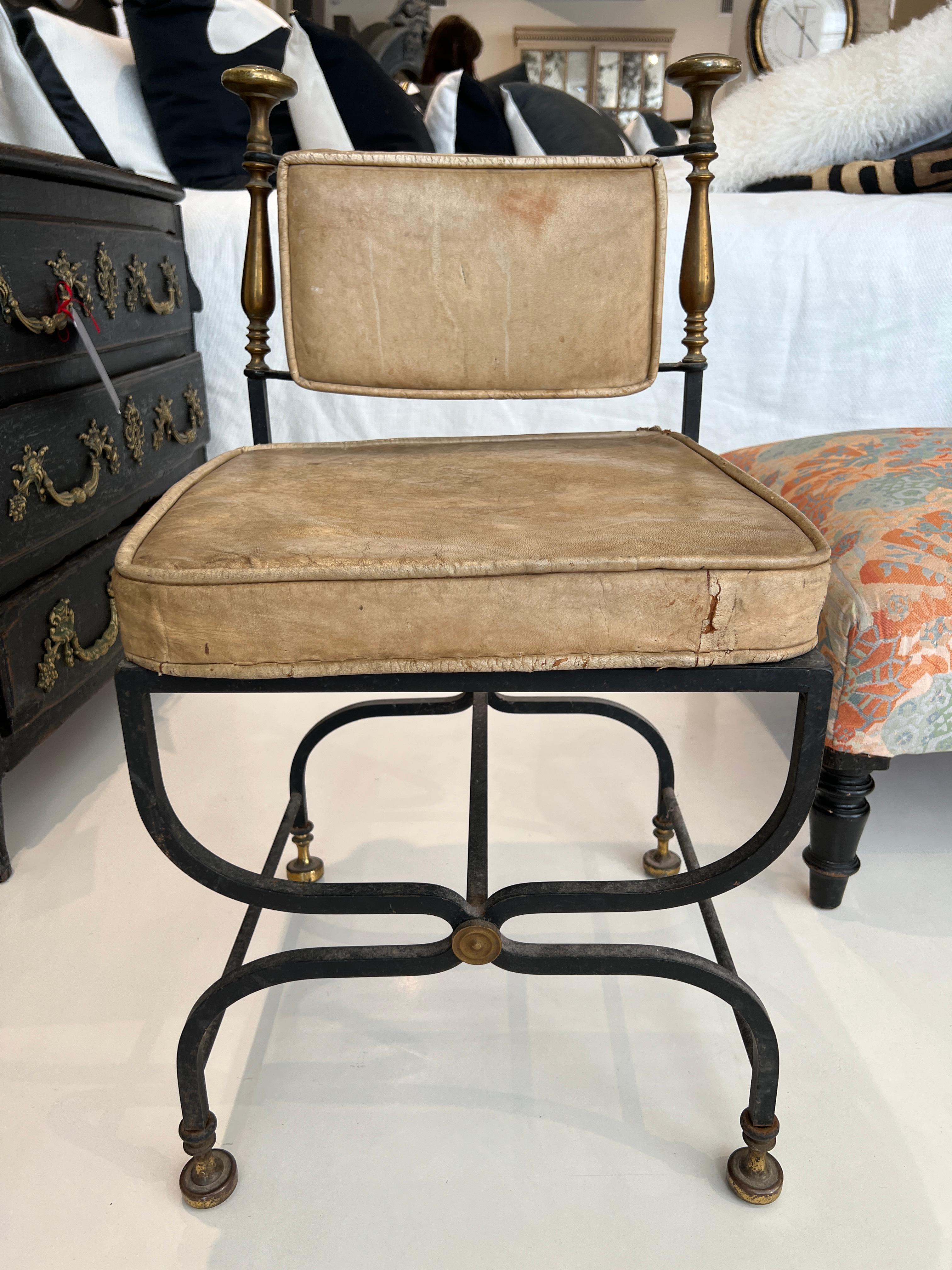 19th Century Small Savonarola Side Chair