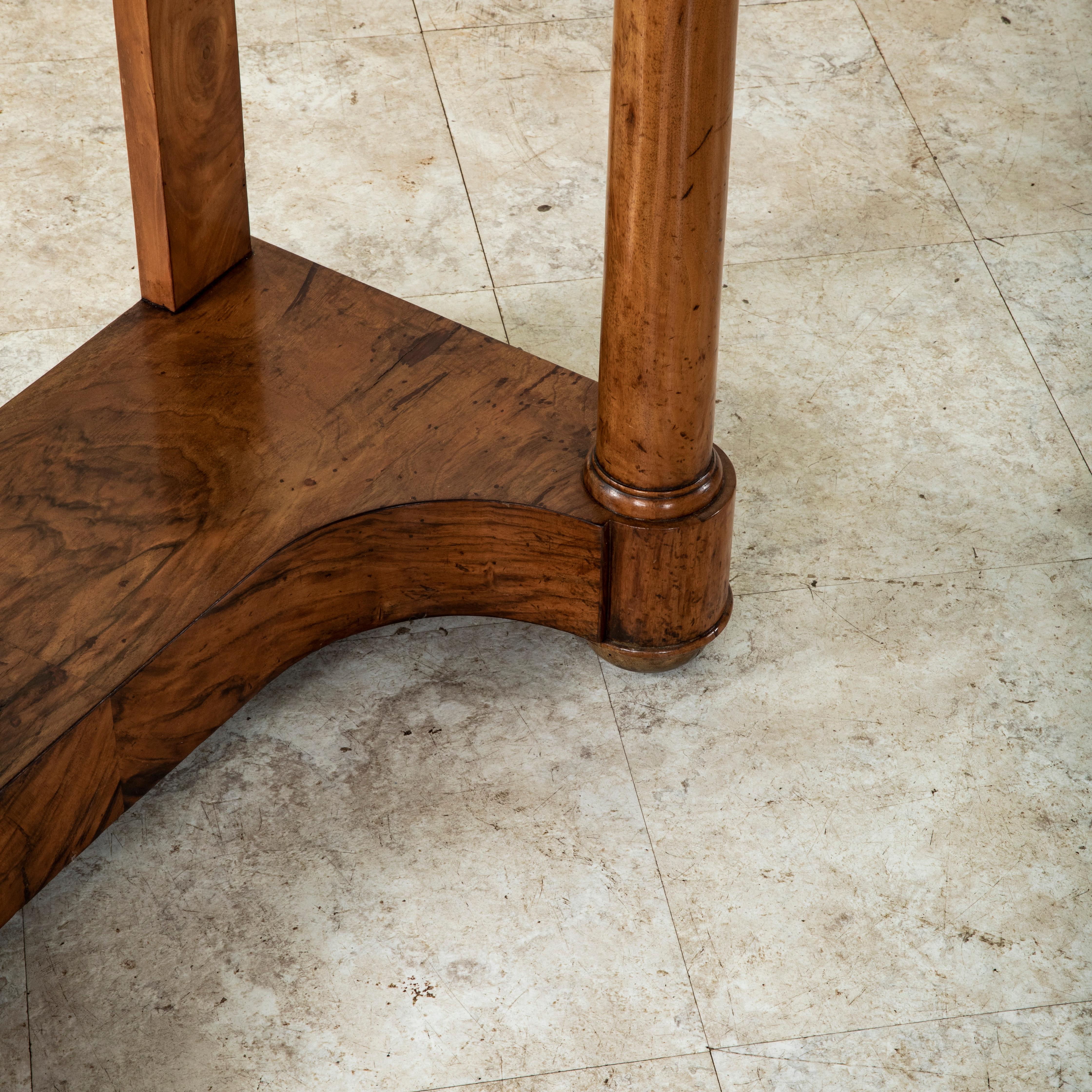 Small Scale 19th Century French Empire Period Walnut Console Table, Marble Top 8