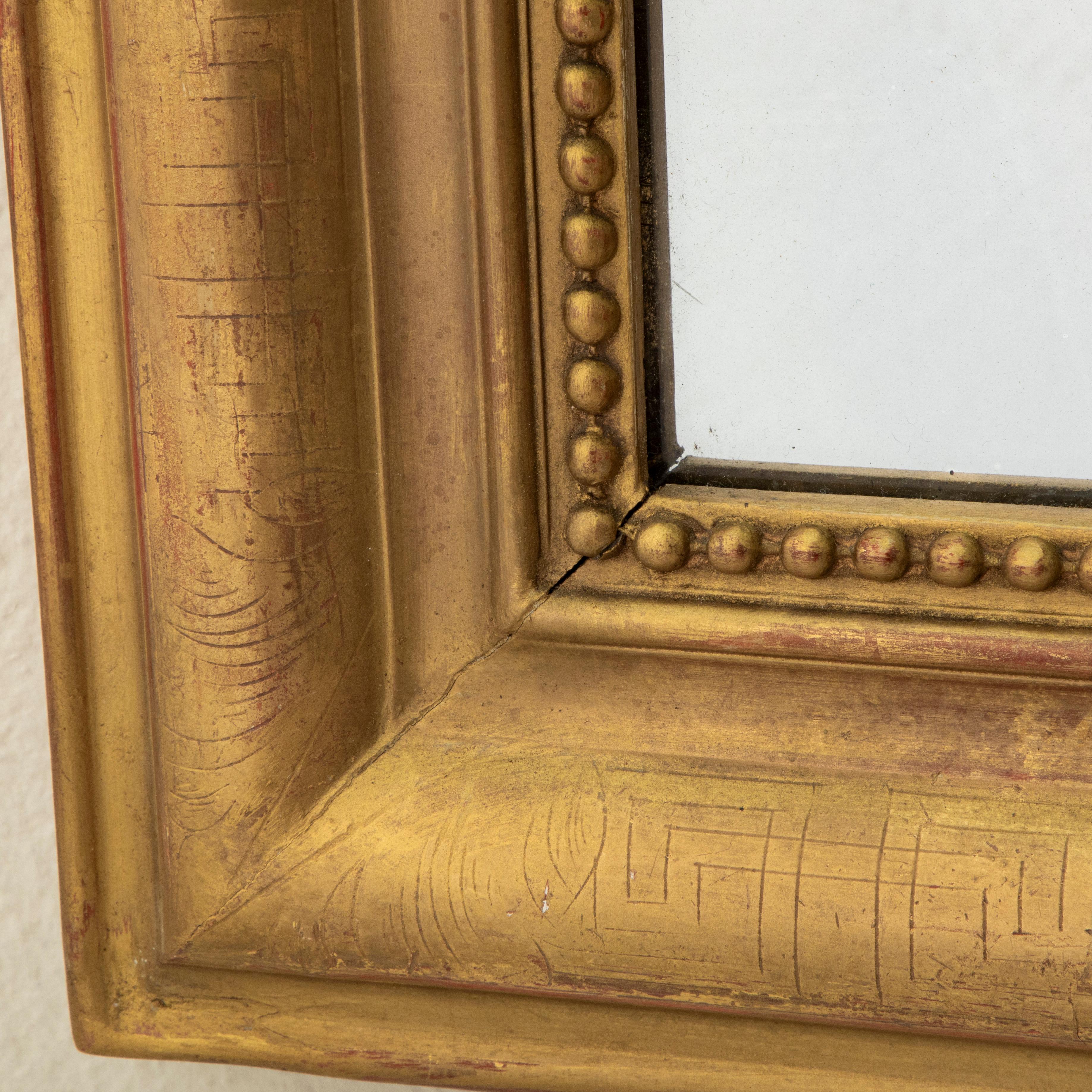 Small Scale 19th Century French Louis Philippe Period Gilt Wood Mirror 7