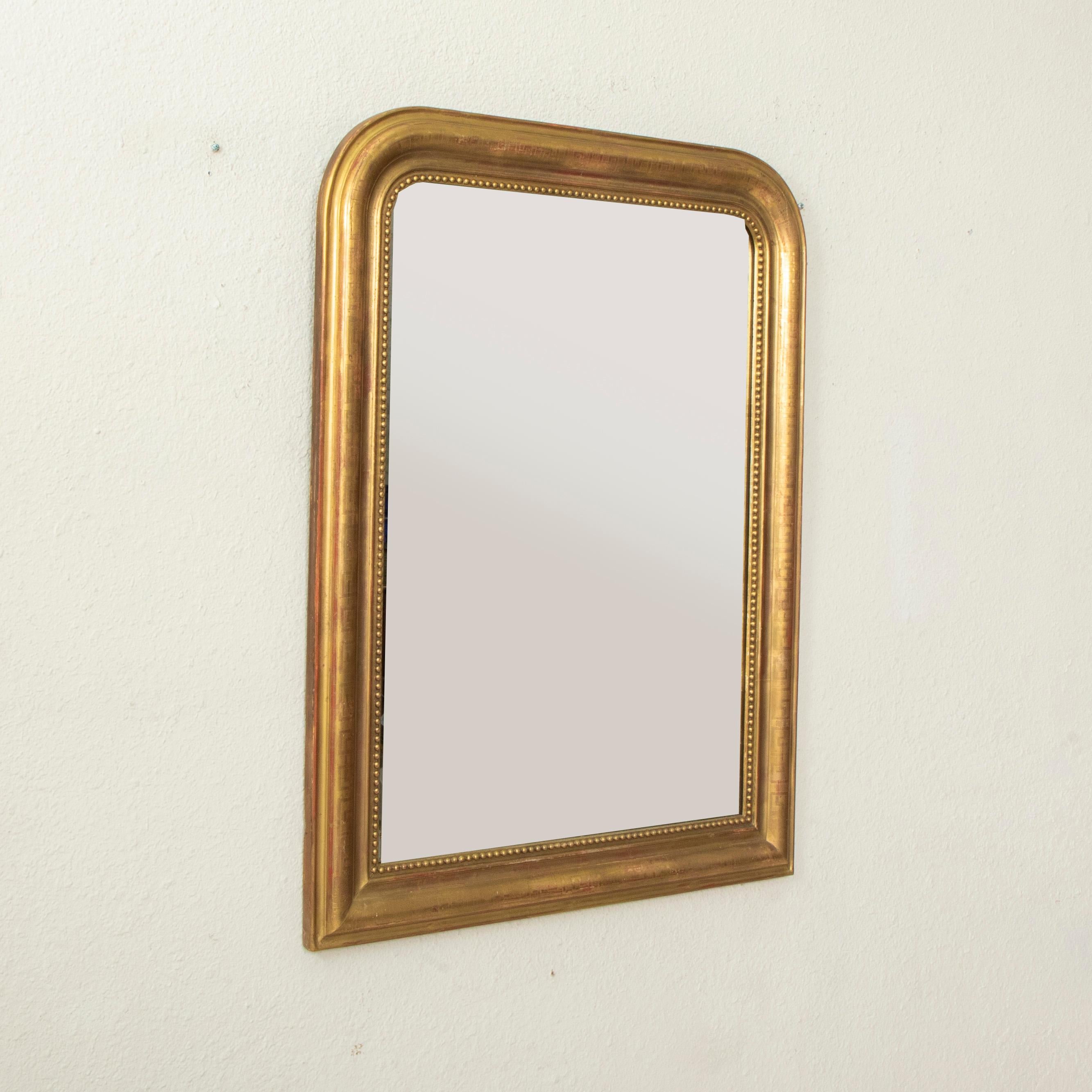 Small Scale 19th Century French Louis Philippe Period Gilt Wood Mirror 1
