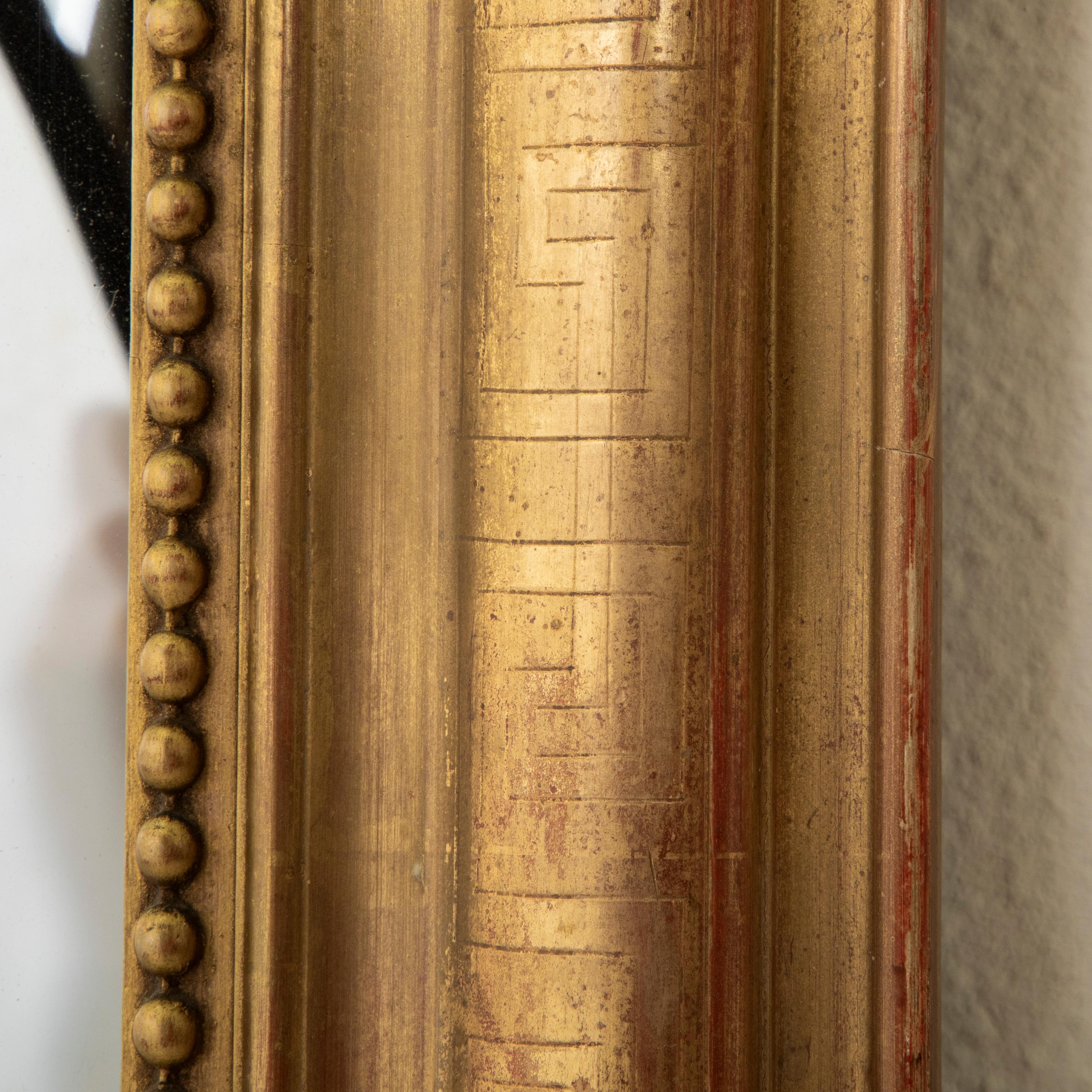 Small Scale 19th Century French Louis Philippe Period Gilt Wood Mirror 2