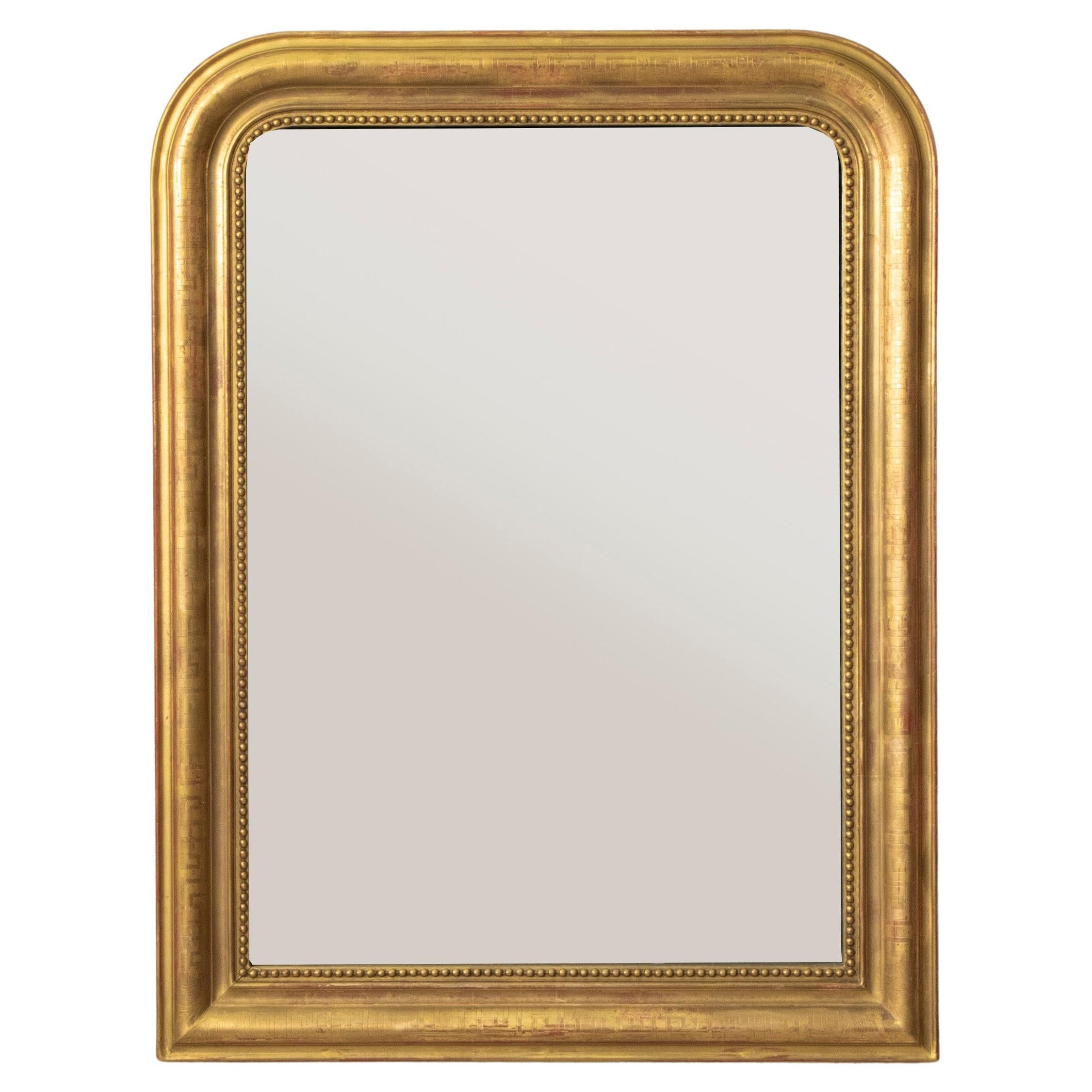 Small Scale 19th Century French Louis Philippe Period Gilt Wood Mirror