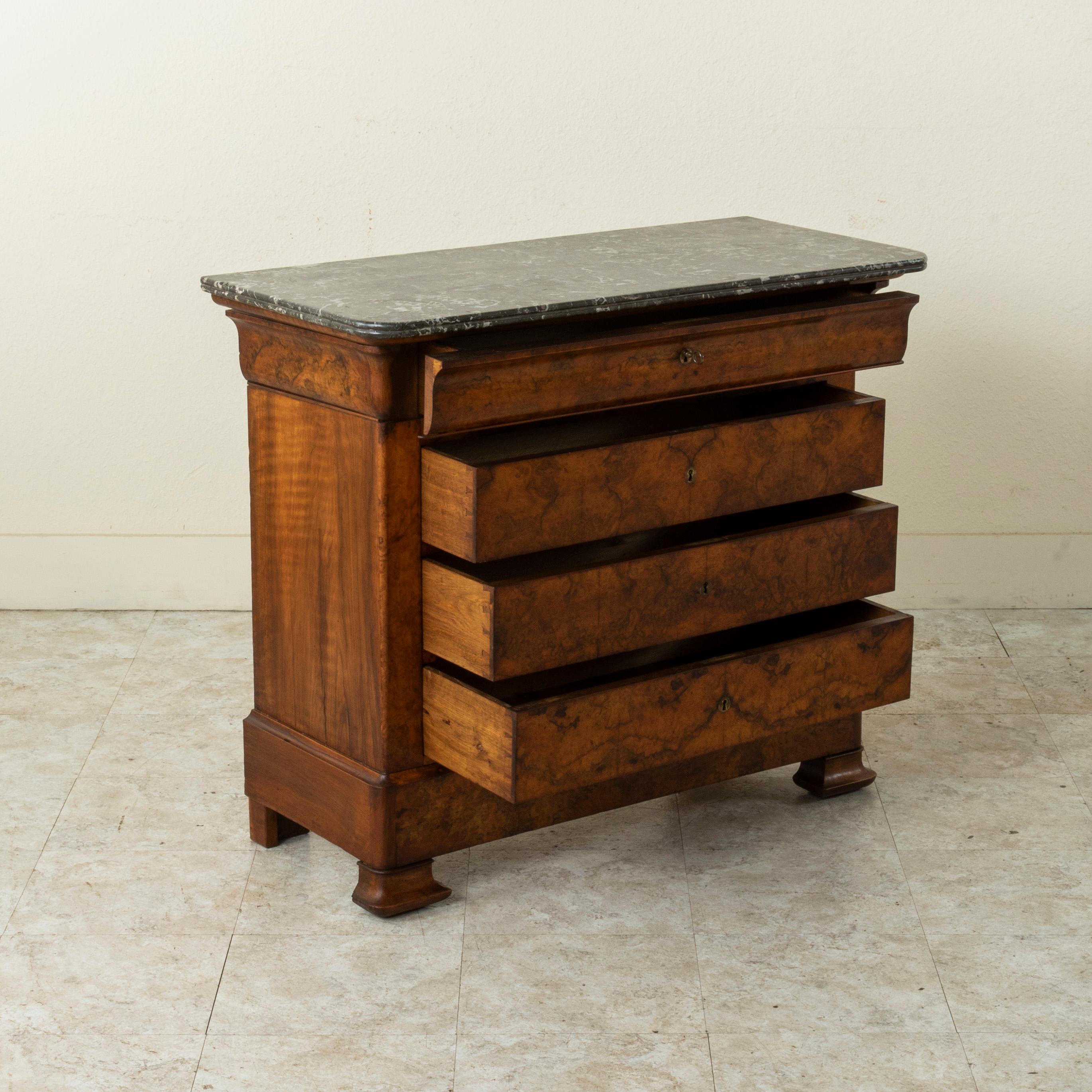 Small Scale 19th Century French Louis Philippe Period Walnut Commode or Chest 3