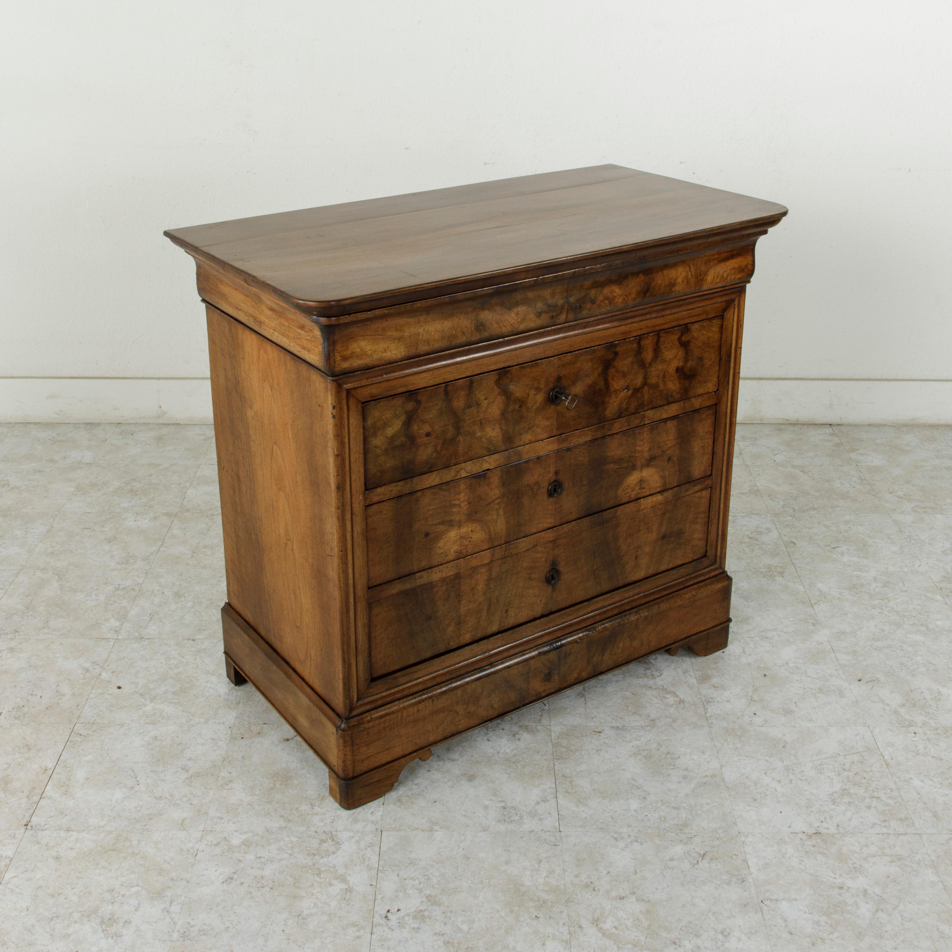 Small Scale 19th Century French Louis Philippe Period Walnut Commode or Chest 6