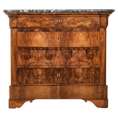 Small Scale 19th Century French Louis Philippe Period Walnut Commode or Chest