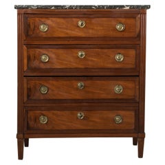 Small Scale 19th Century French Louis XVI Style Mahogany Chest or Nightstand