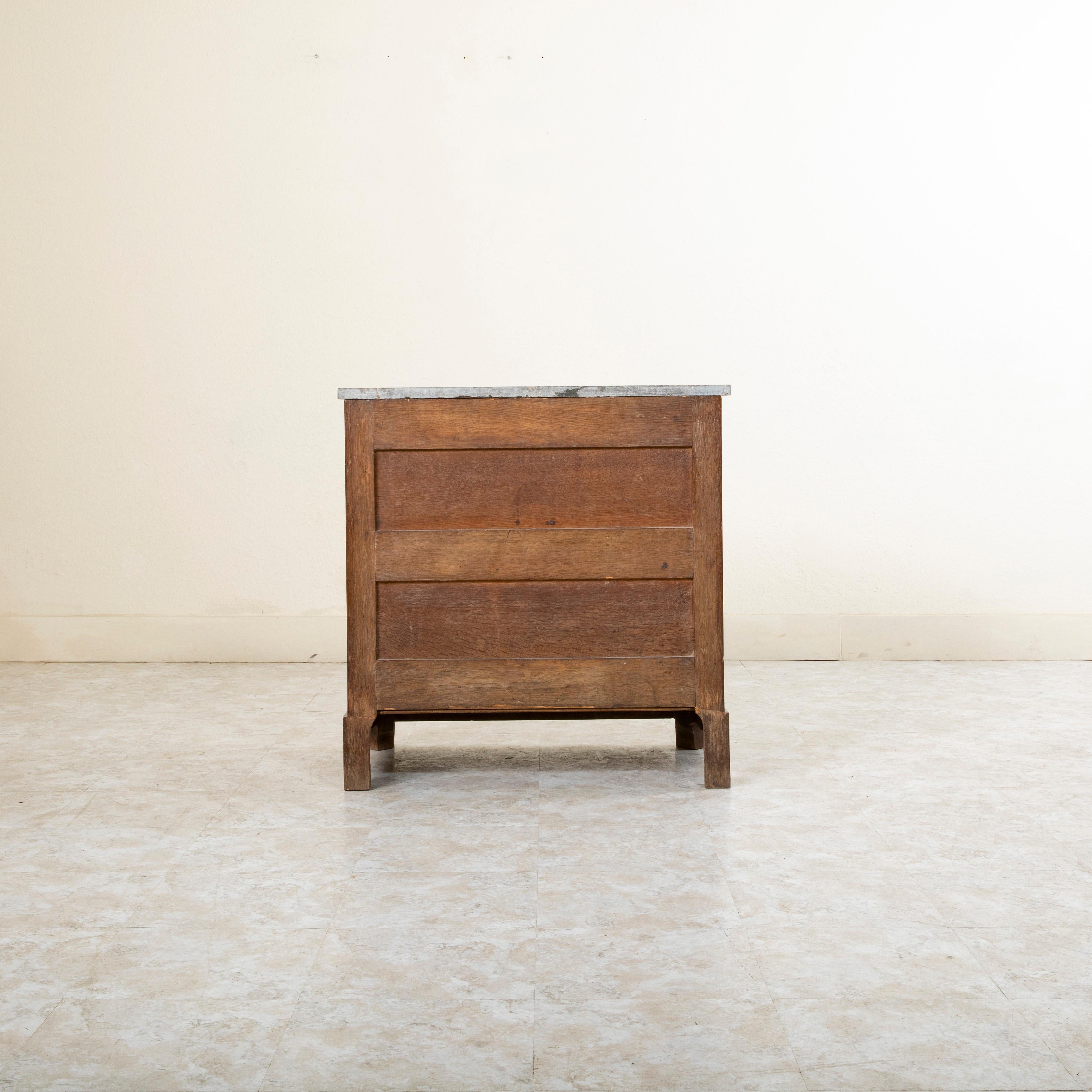 Small Scale 19th Century French Restauration Period Burl Walnut Commode 1