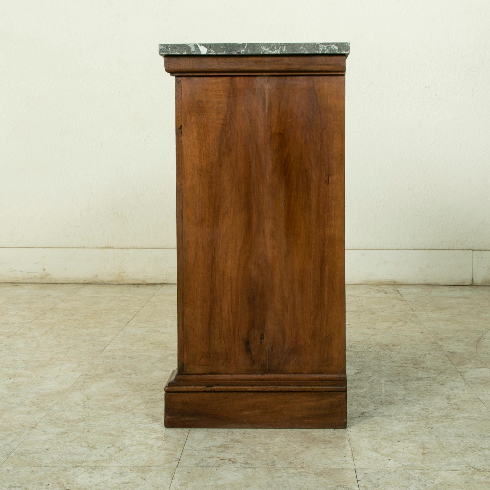 Small Scale 19th Century French Walnut Cabinet with Marble Top 1