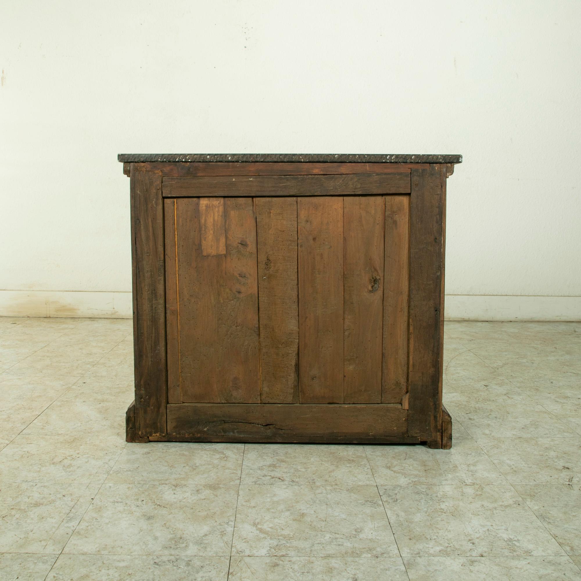 Small Scale 19th Century French Walnut Cabinet with Marble Top 2