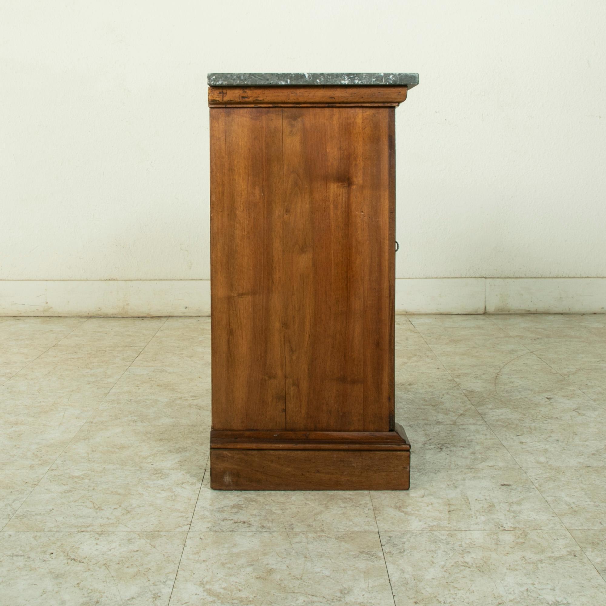 Small Scale 19th Century French Walnut Cabinet with Marble Top 3